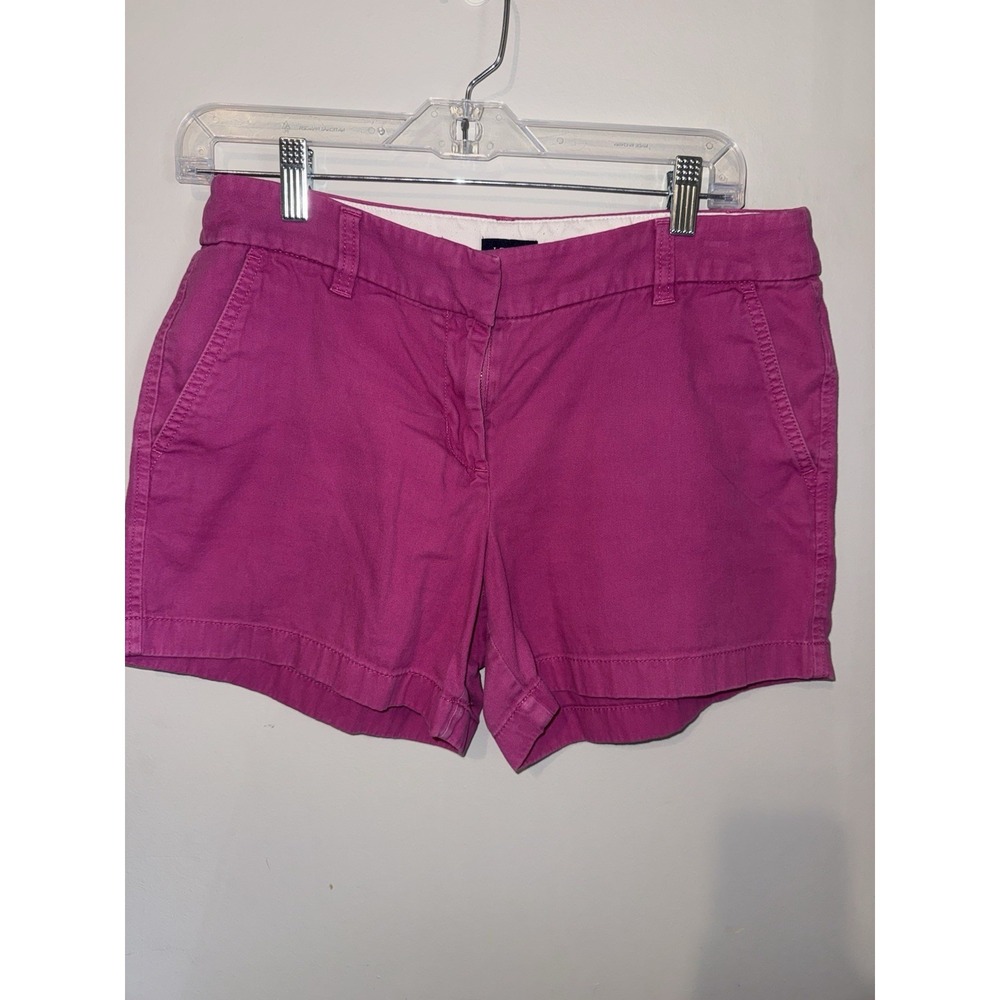 J.CREW Women's Hot Pink Chino Shorts, Size 6, Mid-Rise, Cotton, Flat Front - Picture 3 of 5